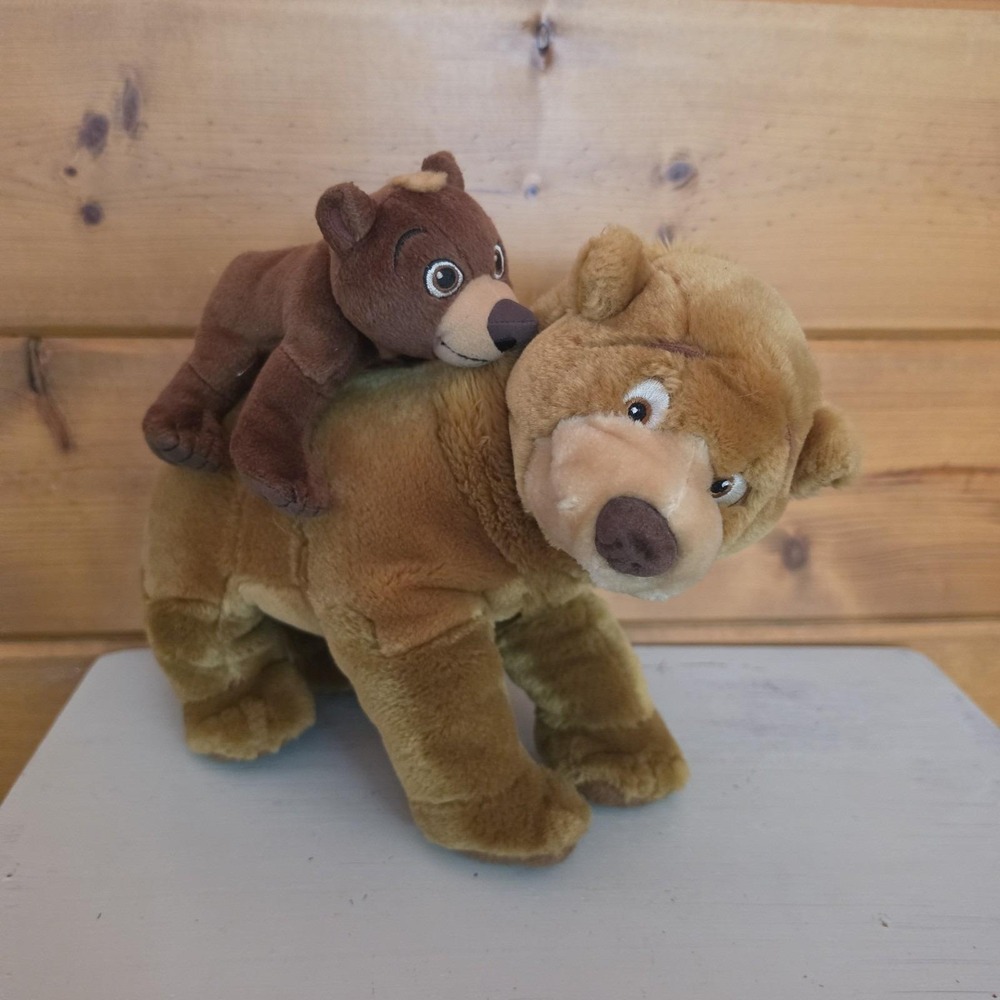 Disney Brother Bear Piggyback Kenai w/Koda 12" Plush Applause 2003